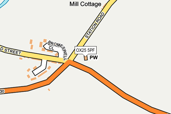 OX25 5PF map - OS OpenMap – Local (Ordnance Survey)