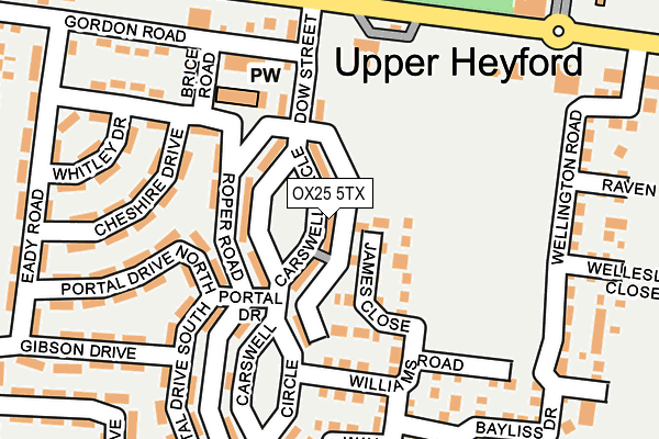 OX25 5TX map - OS OpenMap – Local (Ordnance Survey)
