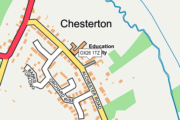 OX26 1TZ map - OS OpenMap – Local (Ordnance Survey)