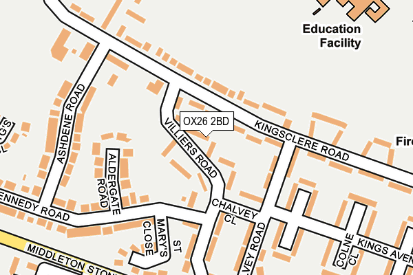 OX26 2BD map - OS OpenMap – Local (Ordnance Survey)