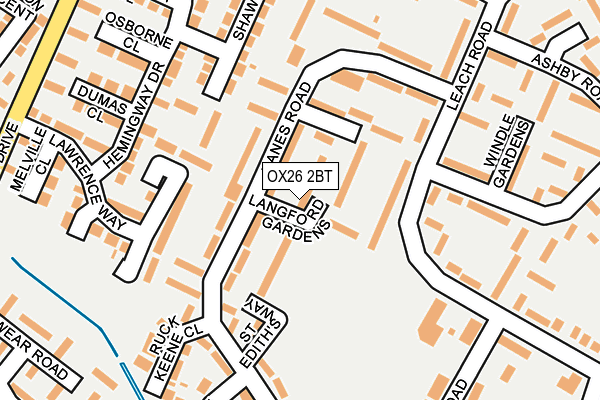 OX26 2BT map - OS OpenMap – Local (Ordnance Survey)