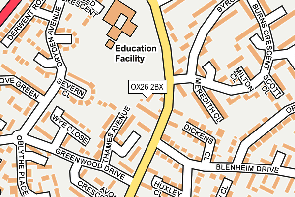 OX26 2BX map - OS OpenMap – Local (Ordnance Survey)