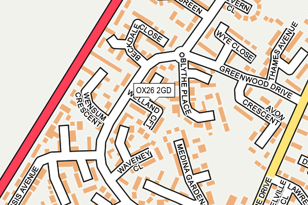 OX26 2GD map - OS OpenMap – Local (Ordnance Survey)