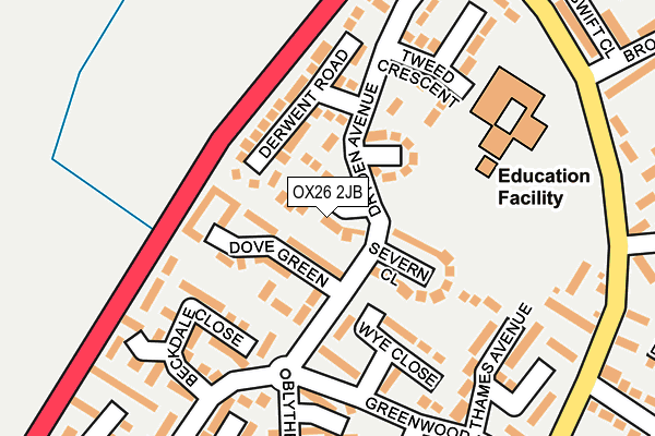 OX26 2JB map - OS OpenMap – Local (Ordnance Survey)