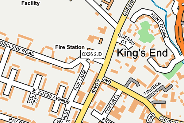 OX26 2JD map - OS OpenMap – Local (Ordnance Survey)