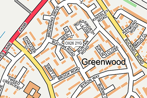 OX26 2YG map - OS OpenMap – Local (Ordnance Survey)