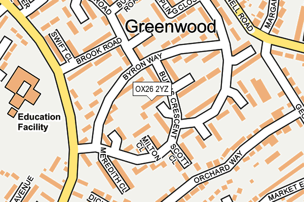 OX26 2YZ map - OS OpenMap – Local (Ordnance Survey)