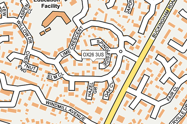 OX26 3US map - OS OpenMap – Local (Ordnance Survey)