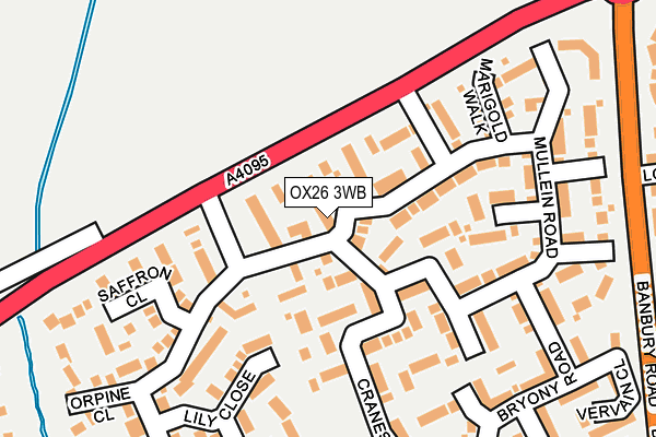 OX26 3WB map - OS OpenMap – Local (Ordnance Survey)