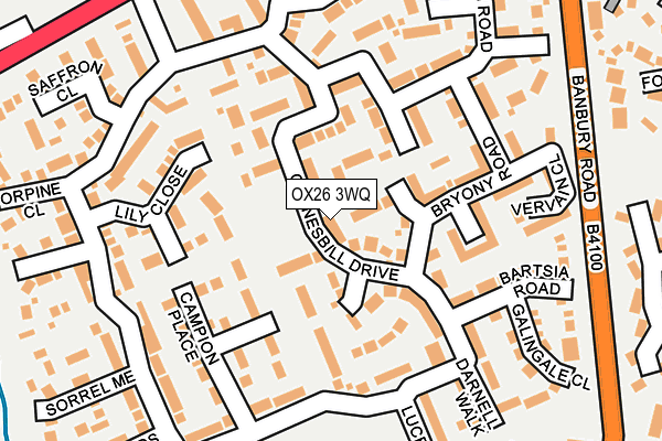 OX26 3WQ map - OS OpenMap – Local (Ordnance Survey)