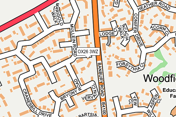 OX26 3WZ map - OS OpenMap – Local (Ordnance Survey)