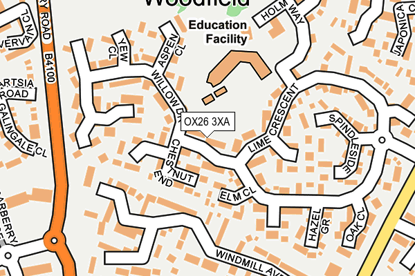 OX26 3XA map - OS OpenMap – Local (Ordnance Survey)