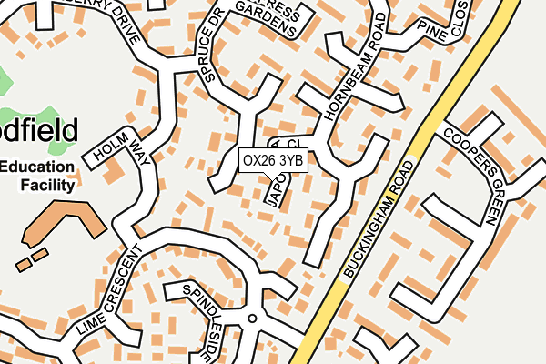 OX26 3YB map - OS OpenMap – Local (Ordnance Survey)