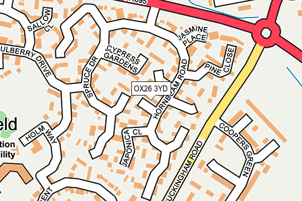 OX26 3YD map - OS OpenMap – Local (Ordnance Survey)