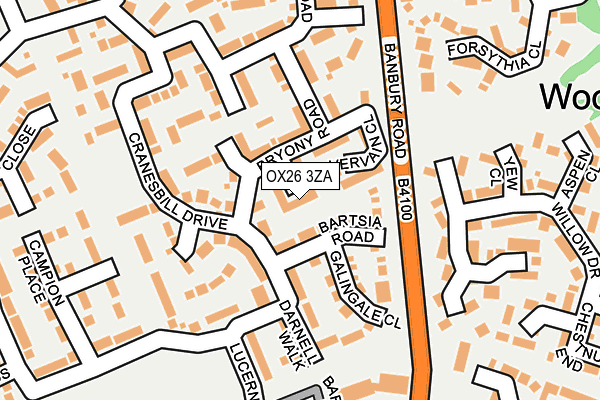 OX26 3ZA map - OS OpenMap – Local (Ordnance Survey)