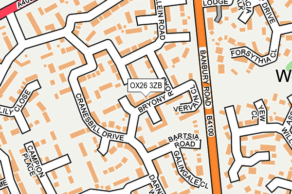 OX26 3ZB map - OS OpenMap – Local (Ordnance Survey)