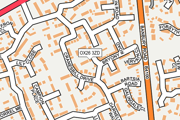 OX26 3ZD map - OS OpenMap – Local (Ordnance Survey)