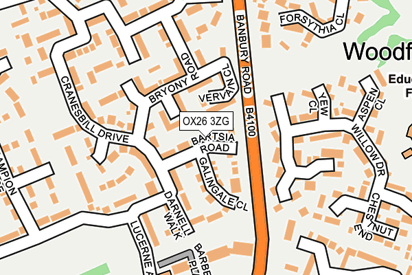 OX26 3ZG map - OS OpenMap – Local (Ordnance Survey)