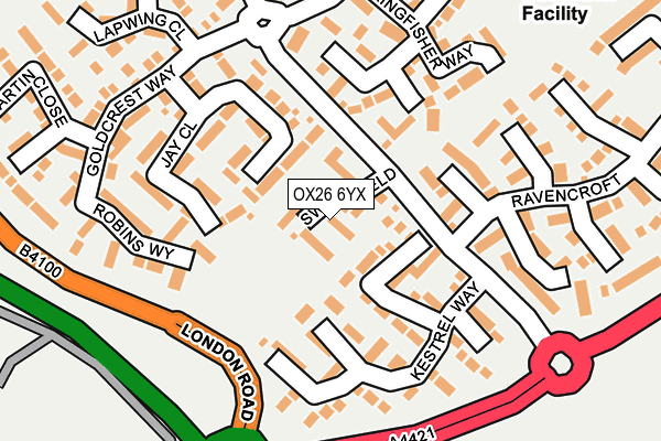 OX26 6YX map - OS OpenMap – Local (Ordnance Survey)