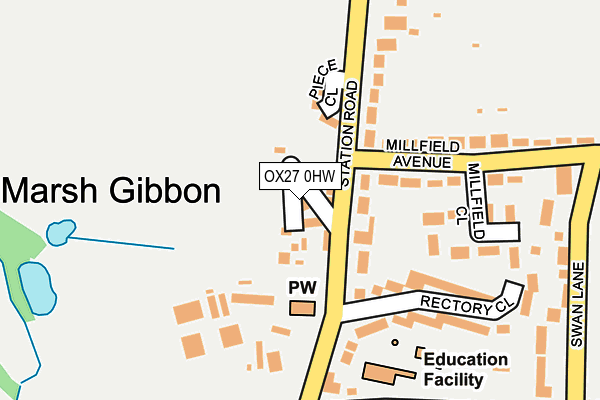 OX27 0HW map - OS OpenMap – Local (Ordnance Survey)