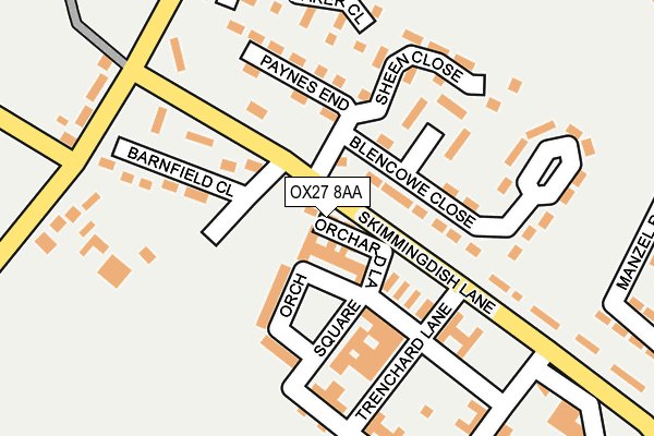 OX27 8AA map - OS OpenMap – Local (Ordnance Survey)