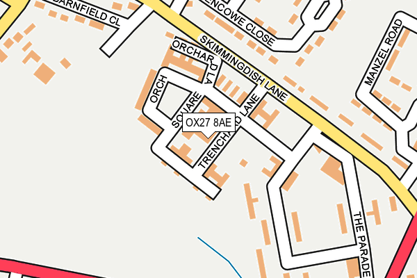 OX27 8AE map - OS OpenMap – Local (Ordnance Survey)