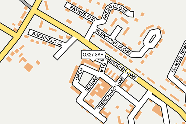 OX27 8AH map - OS OpenMap – Local (Ordnance Survey)