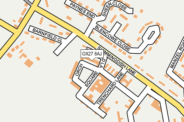 OX27 8AJ map - OS OpenMap – Local (Ordnance Survey)