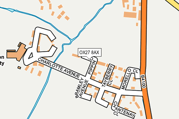 OX27 8AX map - OS OpenMap – Local (Ordnance Survey)