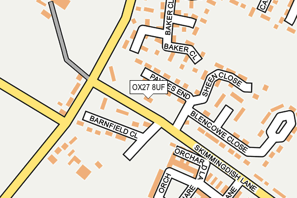 OX27 8UF map - OS OpenMap – Local (Ordnance Survey)
