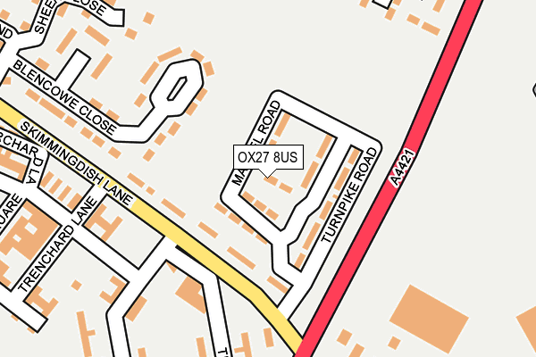 OX27 8US map - OS OpenMap – Local (Ordnance Survey)