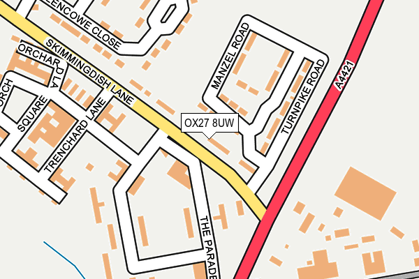 OX27 8UW map - OS OpenMap – Local (Ordnance Survey)