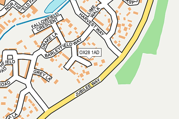OX28 1AD map - OS OpenMap – Local (Ordnance Survey)