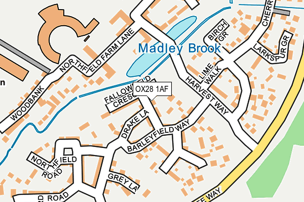 OX28 1AF map - OS OpenMap – Local (Ordnance Survey)