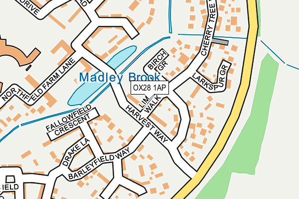 OX28 1AP map - OS OpenMap – Local (Ordnance Survey)