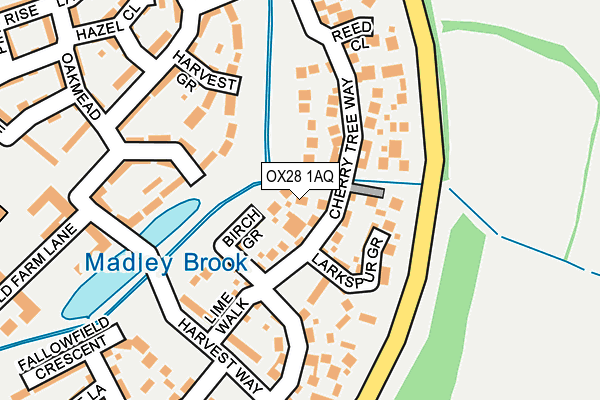 OX28 1AQ map - OS OpenMap – Local (Ordnance Survey)