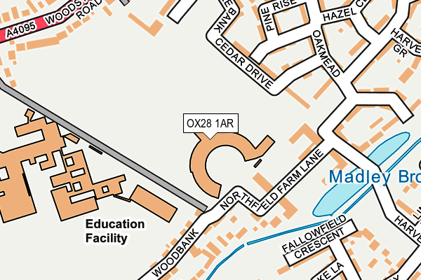 OX28 1AR map - OS OpenMap – Local (Ordnance Survey)