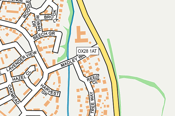 OX28 1AT map - OS OpenMap – Local (Ordnance Survey)