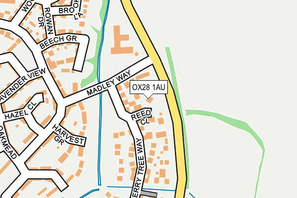 OX28 1AU map - OS OpenMap – Local (Ordnance Survey)