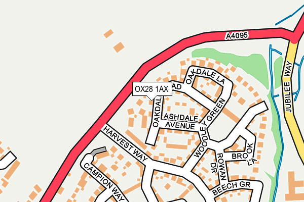 OX28 1AX map - OS OpenMap – Local (Ordnance Survey)