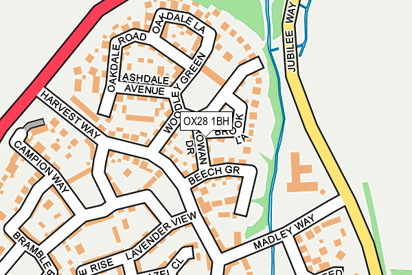 OX28 1BH map - OS OpenMap – Local (Ordnance Survey)