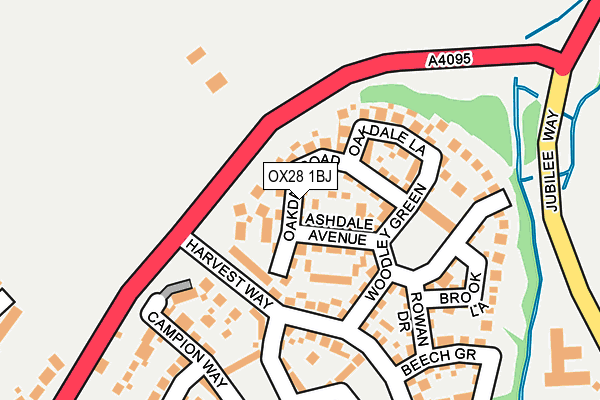 OX28 1BJ map - OS OpenMap – Local (Ordnance Survey)