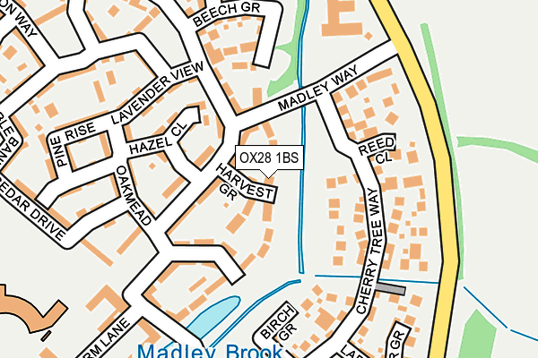 OX28 1BS map - OS OpenMap – Local (Ordnance Survey)