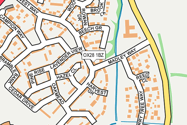 OX28 1BZ map - OS OpenMap – Local (Ordnance Survey)