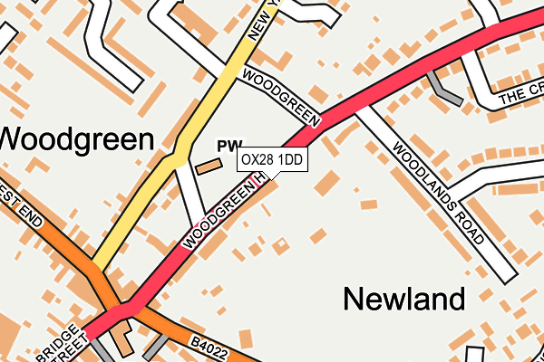 OX28 1DD map - OS OpenMap – Local (Ordnance Survey)