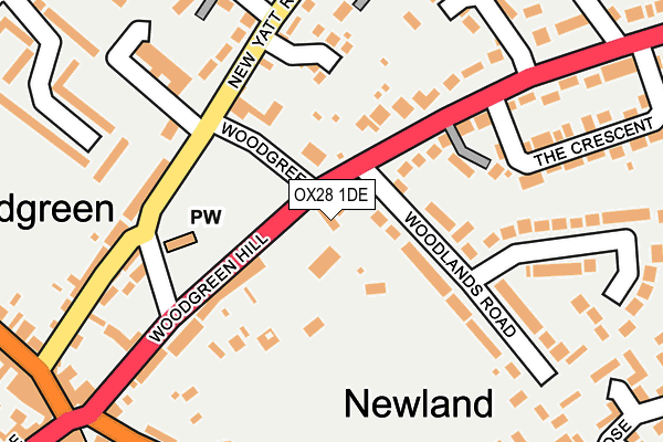 OX28 1DE map - OS OpenMap – Local (Ordnance Survey)