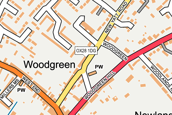 OX28 1DG map - OS OpenMap – Local (Ordnance Survey)