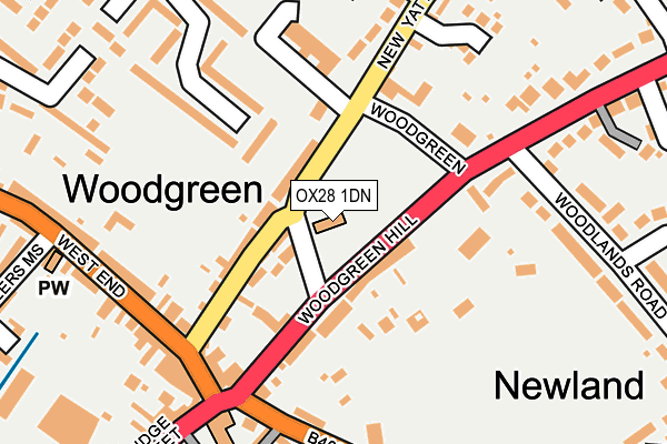 OX28 1DN map - OS OpenMap – Local (Ordnance Survey)
