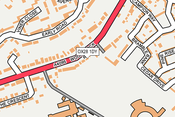 OX28 1DY map - OS OpenMap – Local (Ordnance Survey)