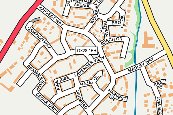OX28 1EH map - OS OpenMap – Local (Ordnance Survey)